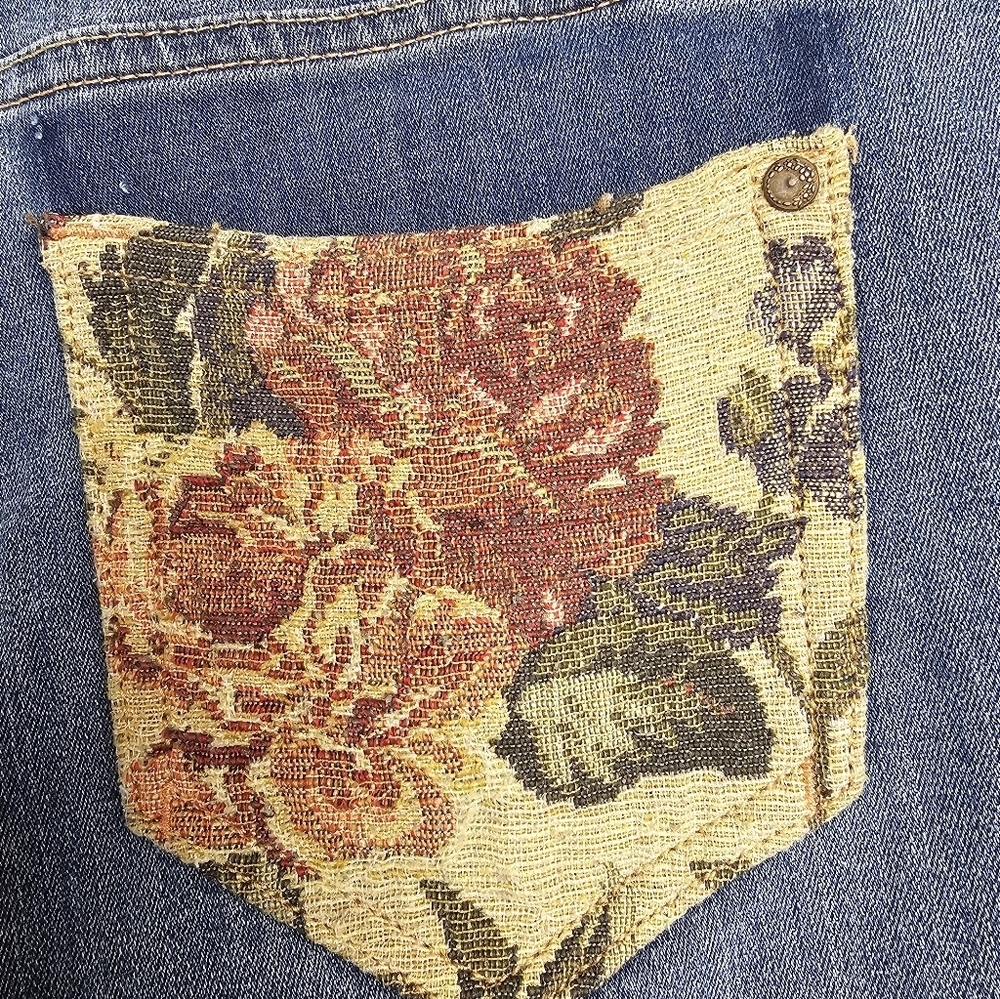 Sundance Tapestry Boho Jean Women's size 29 Low Rise Straight Leg Jean 30" L - Picture 10 of 11